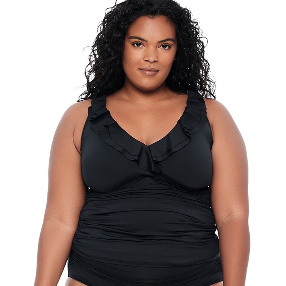 Ralph Lauren Women's Plus Size Beach Club Ruffle Tankini Top
16W NWT